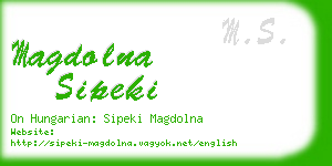 magdolna sipeki business card